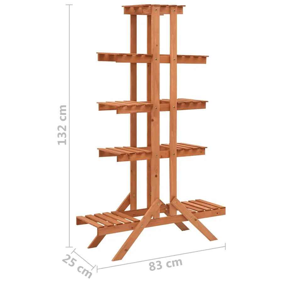 Support pour plantes 83x25x132 cm Bois de sapin massif - 6