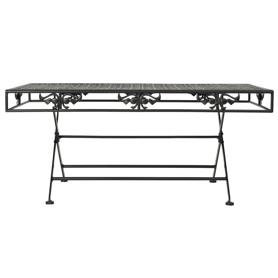 Table basse pliante Style vintage Métal 100x50x45 cm Noir - 2