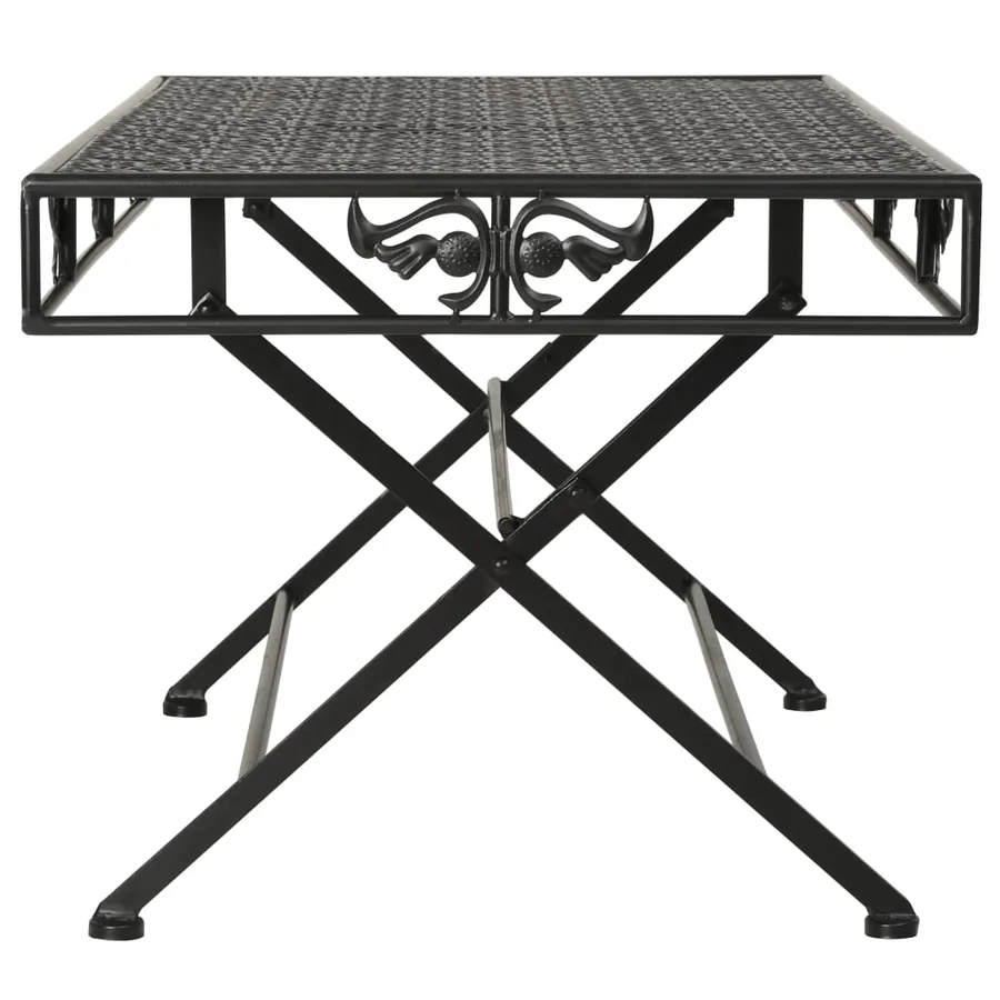 Table basse pliante Style vintage Métal 100x50x45 cm Noir - 3