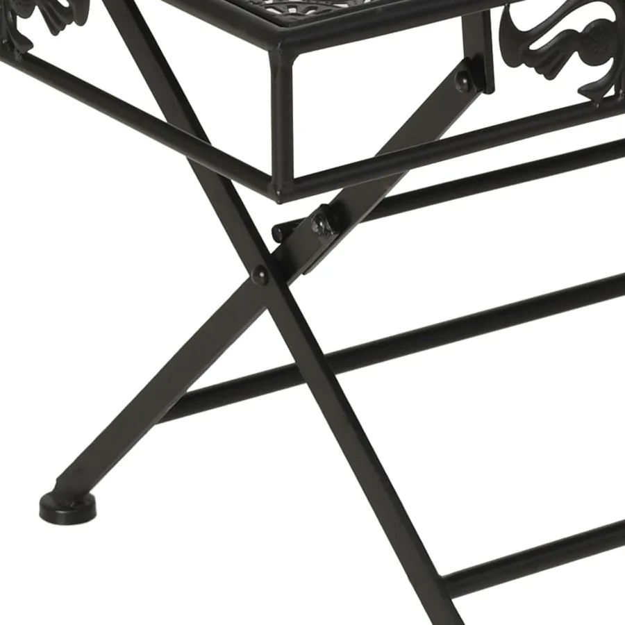 Table basse pliante Style vintage Métal 100x50x45 cm Noir - 5