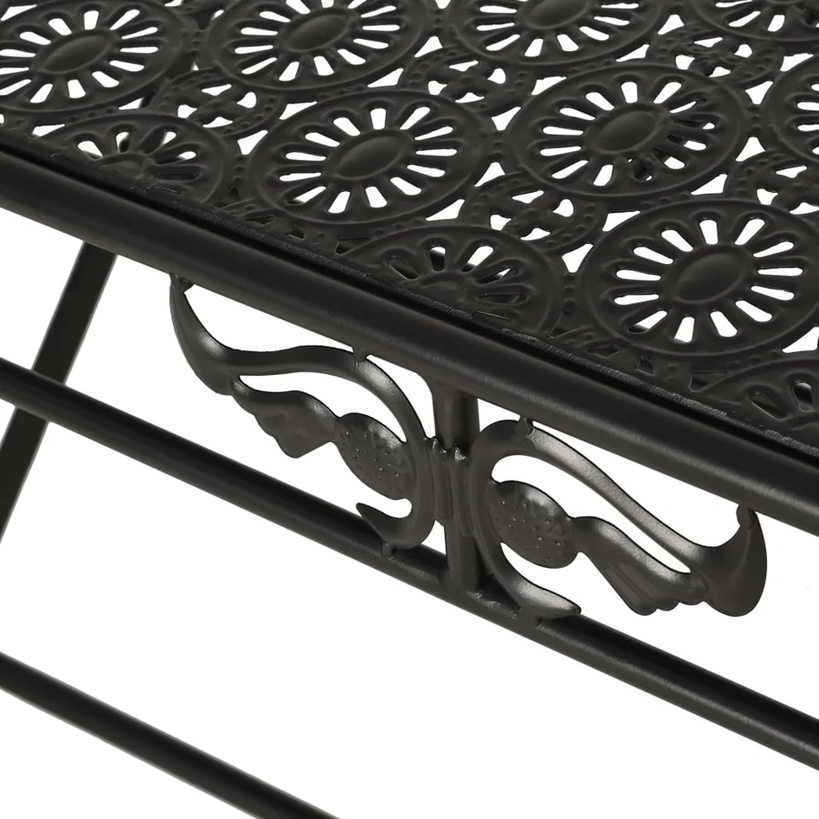 Table basse pliante Style vintage Métal 100x50x45 cm Noir - 6