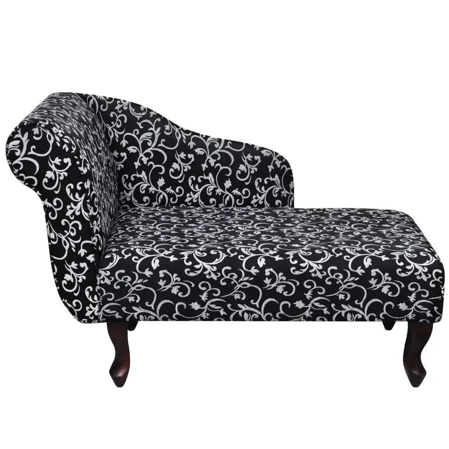 Chaise longue Noir et blanc Tissu - 2