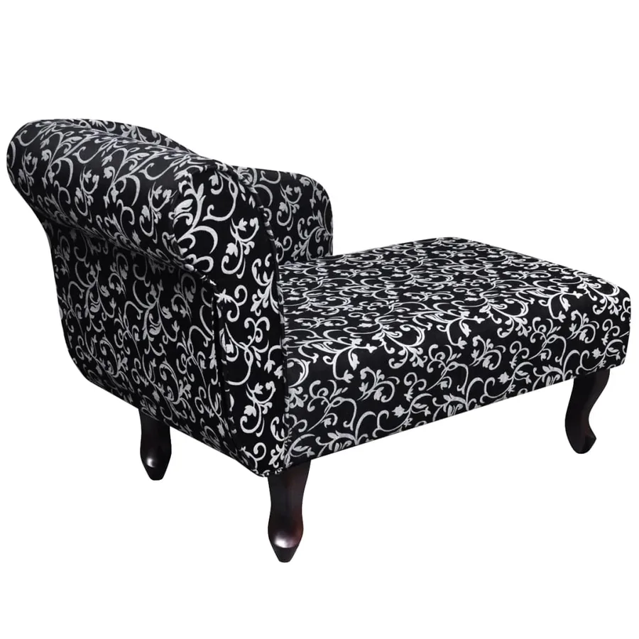 Chaise longue Noir et blanc Tissu - 3