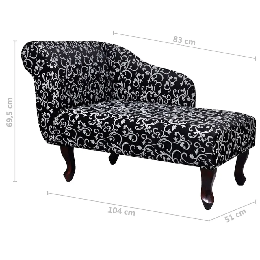 Chaise longue Noir et blanc Tissu - 6