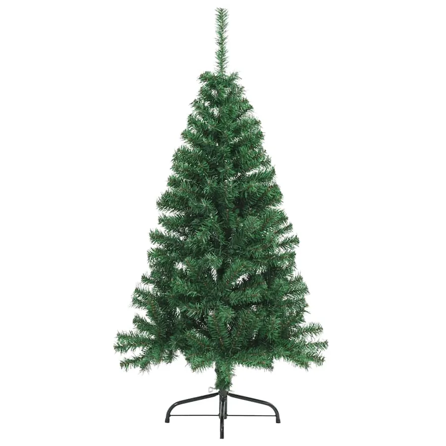 Sapin de Noël artificiel moitié avec support vert 120 cm PVC - 3