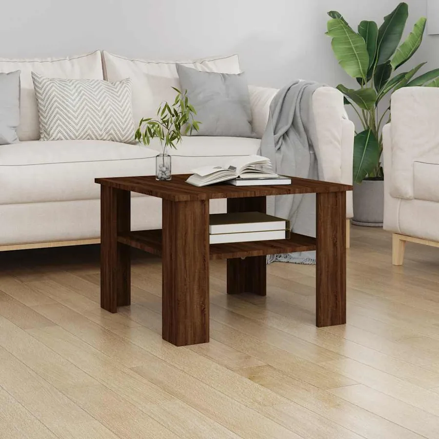 Table basse Chêne marron 60x60x42 cm Bois d'ingénierie