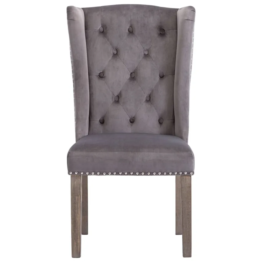 Chaises à manger lot de 4 gris velours - 4