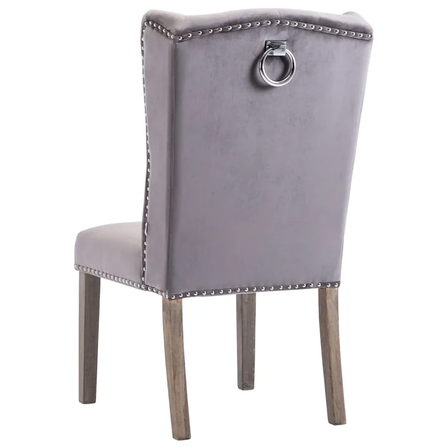 Chaises à manger lot de 4 gris velours - 6