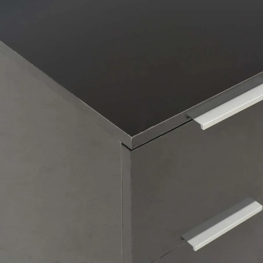 Buffet Noir brillant 60x35x80 cm Bois d'ingénierie - 7