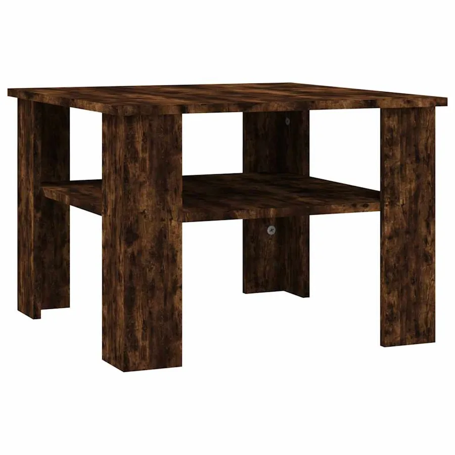 Table basse Chêne fumé 60x60x42 cm Bois d'ingénierie - 2