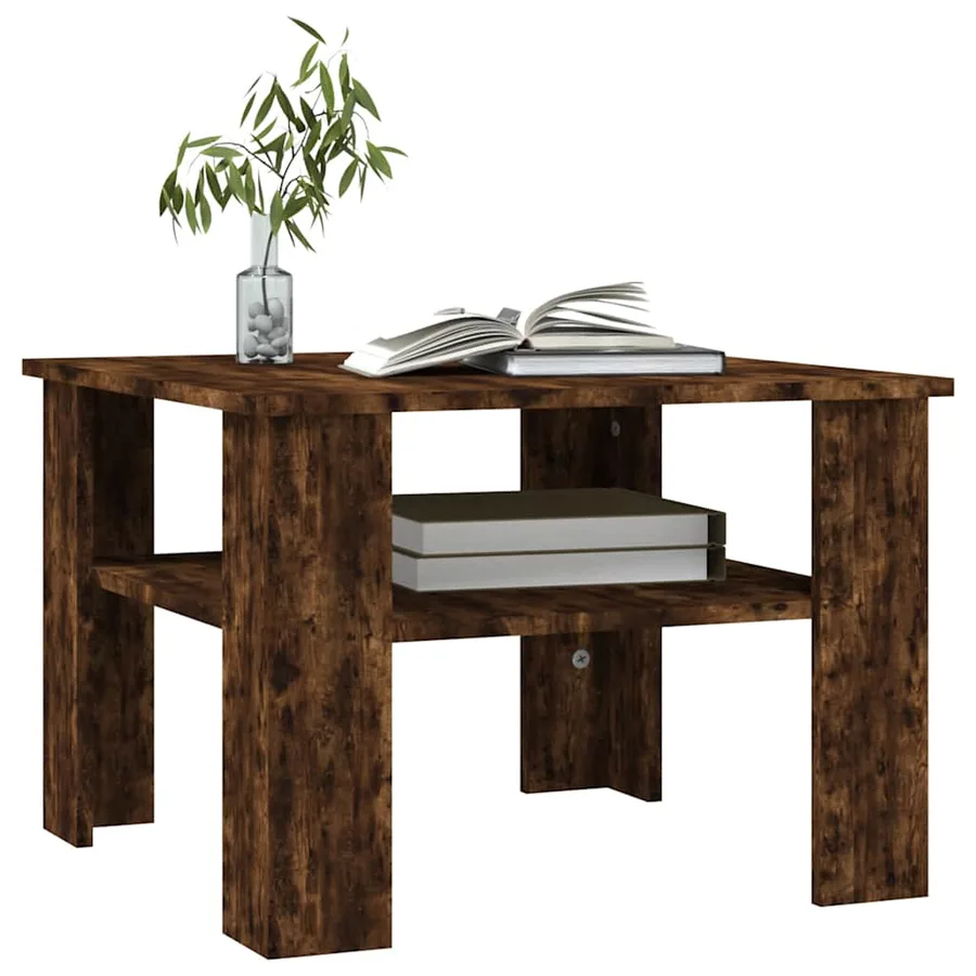 Table basse Chêne fumé 60x60x42 cm Bois d'ingénierie - 3