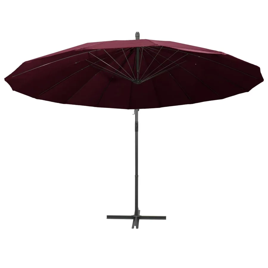 Parasol suspendu avec poteau bordeaux 3 m - 3