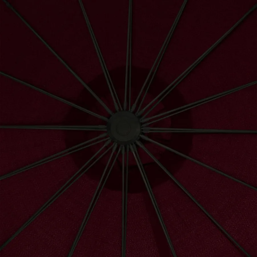 Parasol suspendu avec poteau bordeaux 3 m - 8