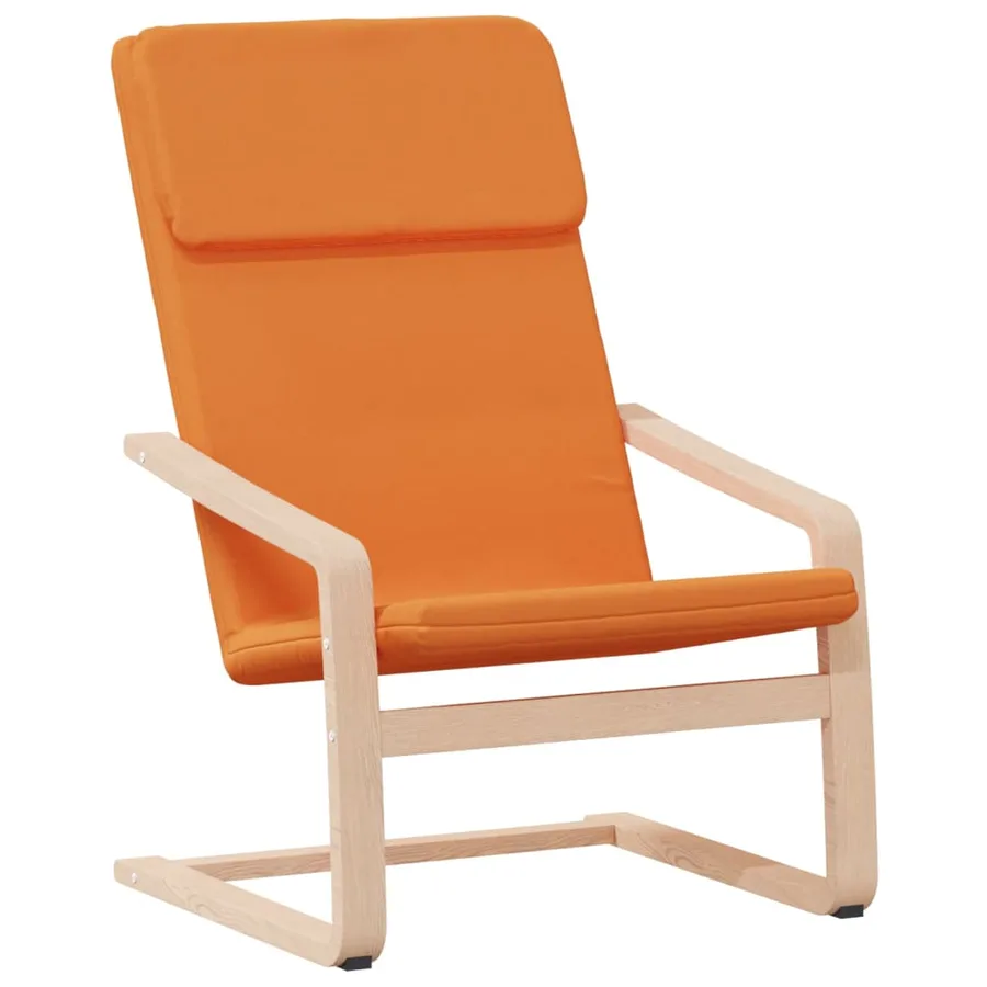 Chaise de relaxation avec repose-pied Jaune foncé Tissu - 5