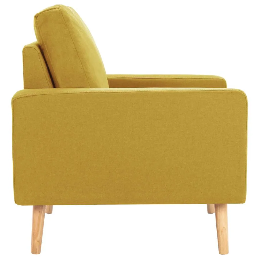 Ensemble de canapés 2 pcs Tissu Jaune - 8