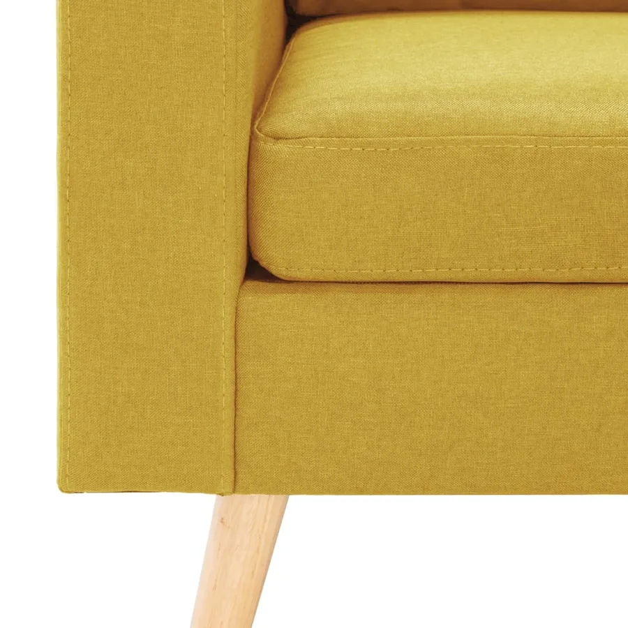 Ensemble de canapés 2 pcs Tissu Jaune - 9