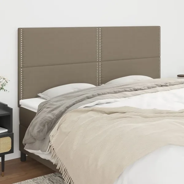 Tête de lit Taupe 200x5x118/128 cm Tissu