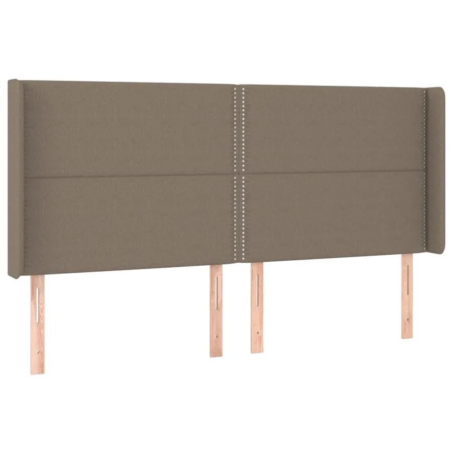 Tête de lit avec oreilles Taupe 203x16x118/128 cm Tissu - 2