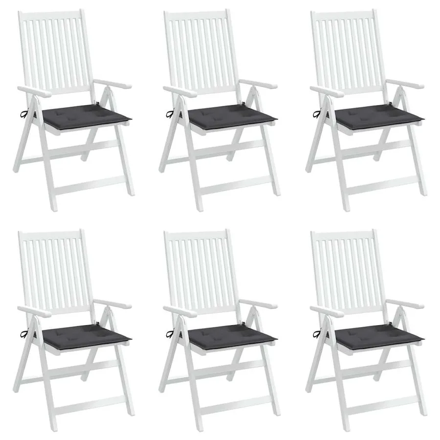 Coussins de chaise de jardin lot de 6 anthracite 50x50x4 cm - 4