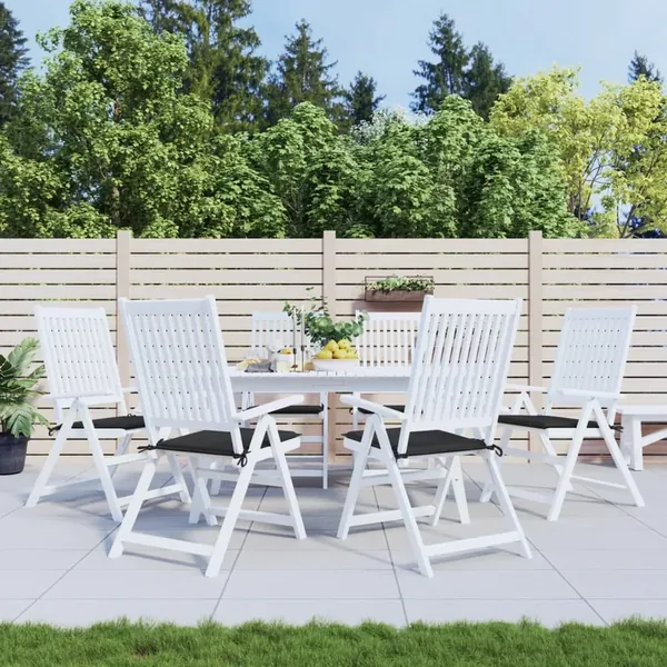 Coussins de chaise jardin lot de 6 noir 50x50x4 cm tissu oxford