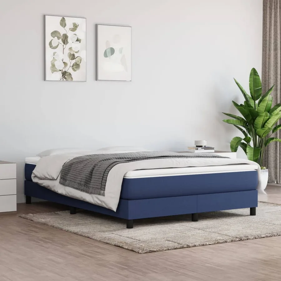 Matelas de lit à ressorts ensachés fermeté moyenne Bleu 140x190x20 cm Tissu