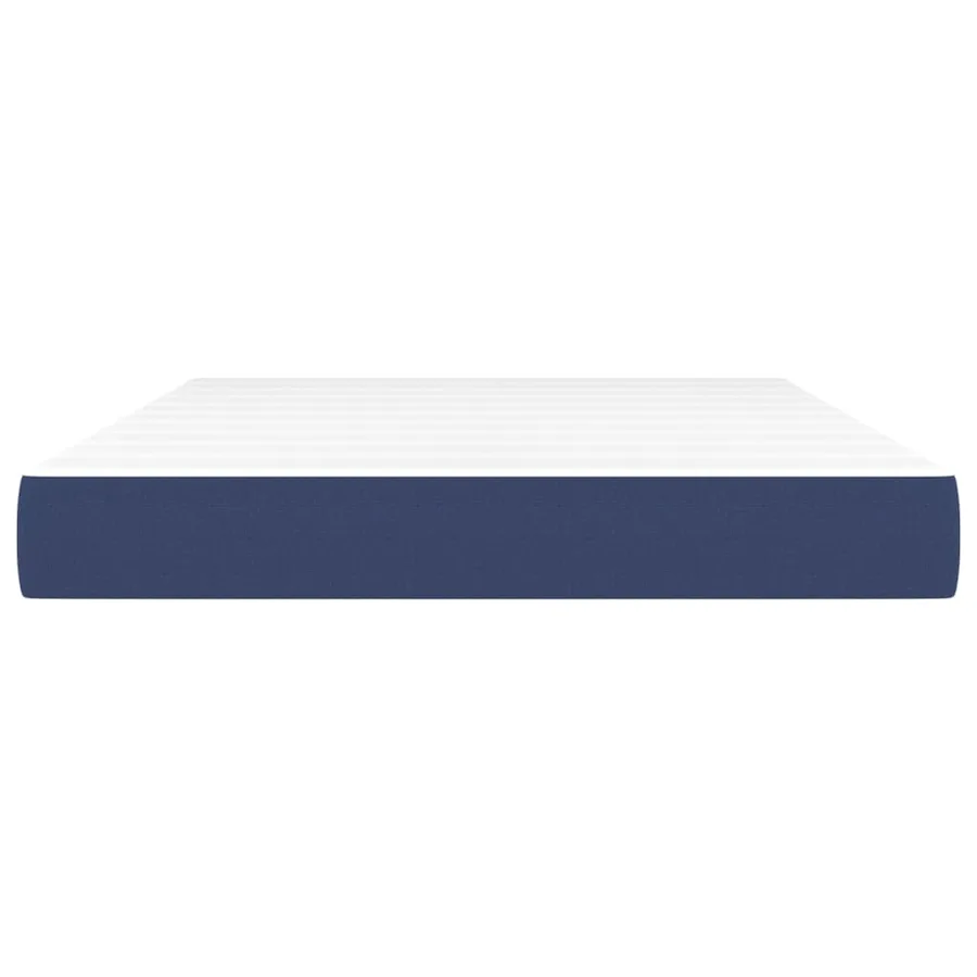 Matelas de lit à ressorts ensachés fermeté moyenne Bleu 140x190x20 cm Tissu - 3