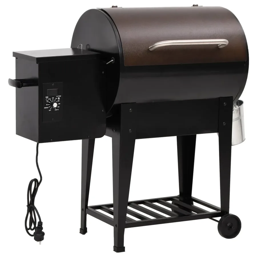 Gril à granulés avec étagère inférieure noir 94 cm fer - 2