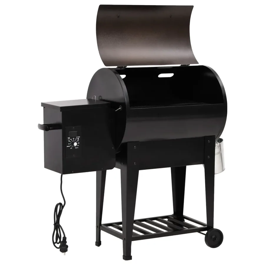 Gril à granulés avec étagère inférieure noir 94 cm fer - 3