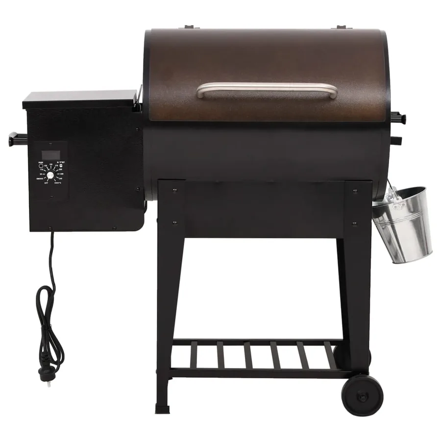 Gril à granulés avec étagère inférieure noir 94 cm fer - 4