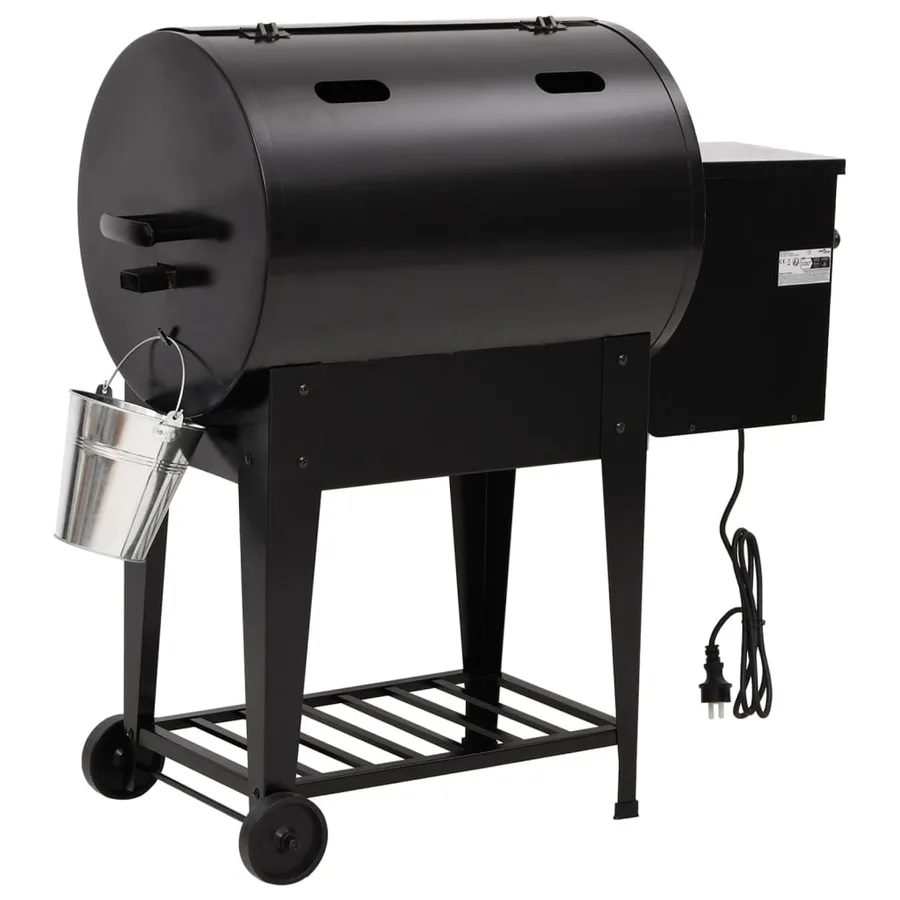 Gril à granulés avec étagère inférieure noir 94 cm fer - 6