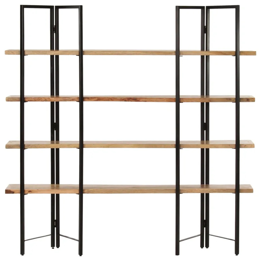 Bibliothèque à 4 niveaux 160x35x160 cm Bois de manguier massif - 2