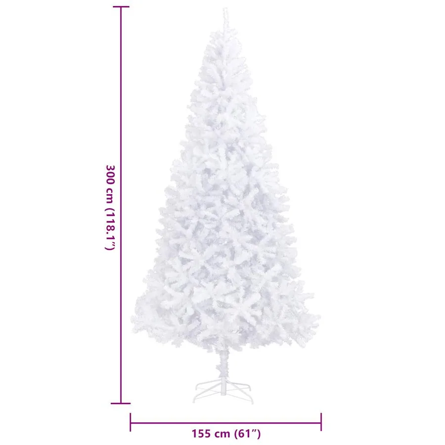 Sapin de Noël artificiel 300 cm Blanc - 8