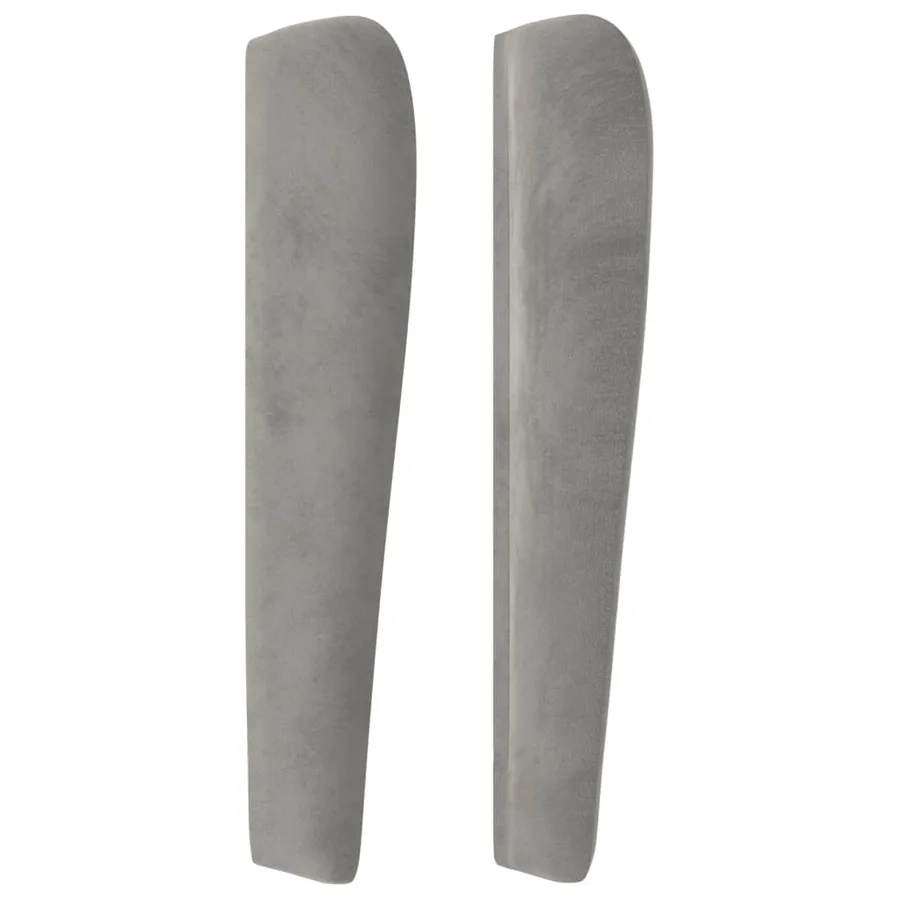 Tête de lit avec oreilles Gris clair 103x23x118/128 cm Velours - 4