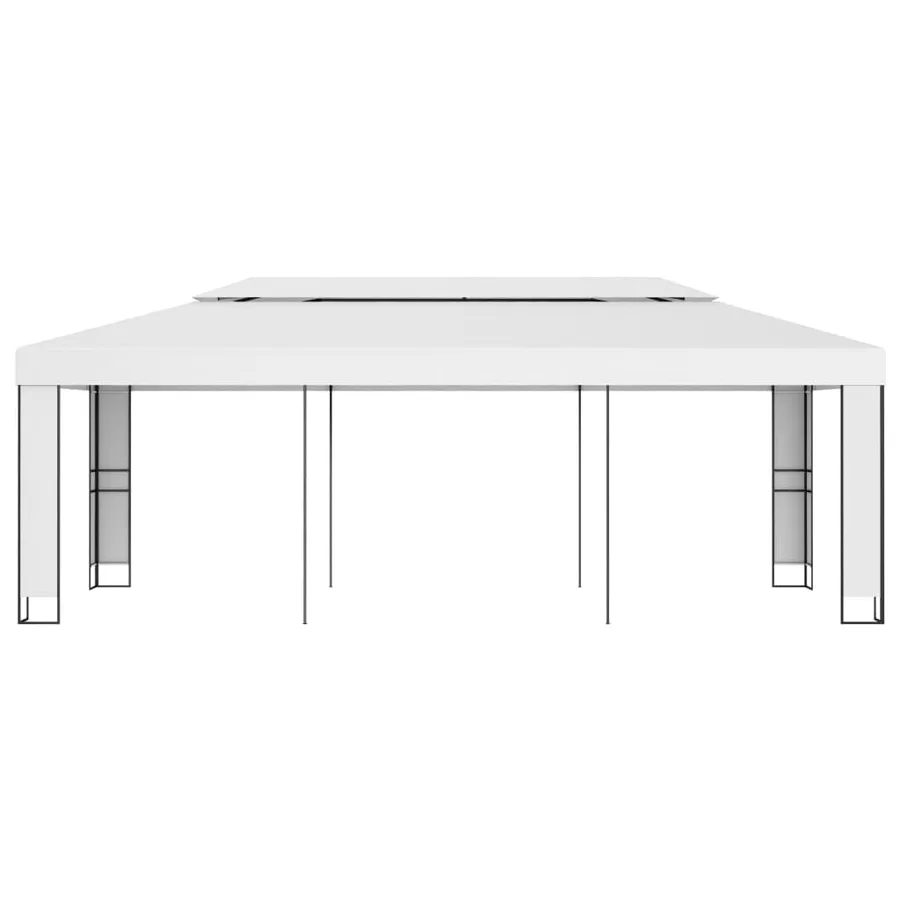 Tonnelle avec toit double 3x6 m Blanc - 2