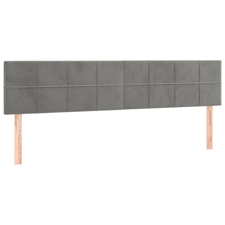 Têtes de lit Gris clair 200x5x78/88 cm Velours - 2