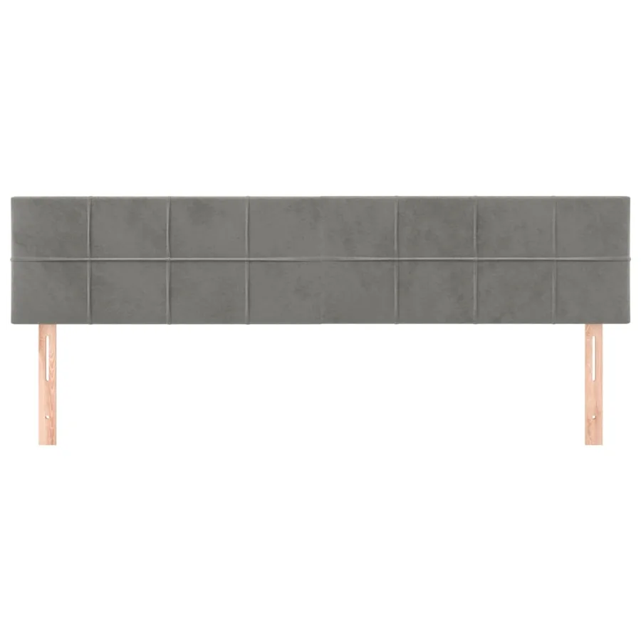 Têtes de lit Gris clair 200x5x78/88 cm Velours - 3