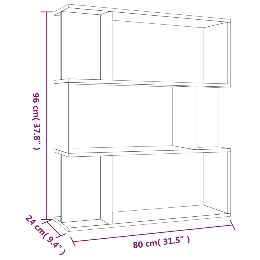 Bibliothèque/Cloison Chêne marron 80x24x96 cm Bois d'ingénierie - 8