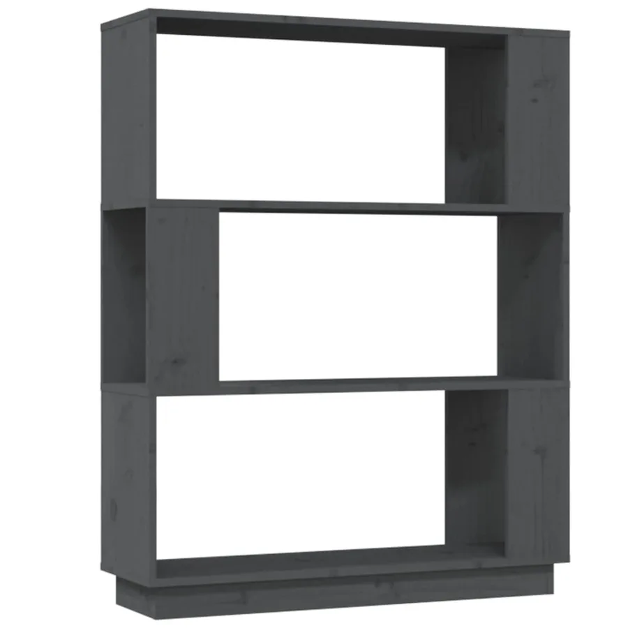Bibliothèque/Séparateur de pièce Gris 80x25x101 cm Pin massif - 2