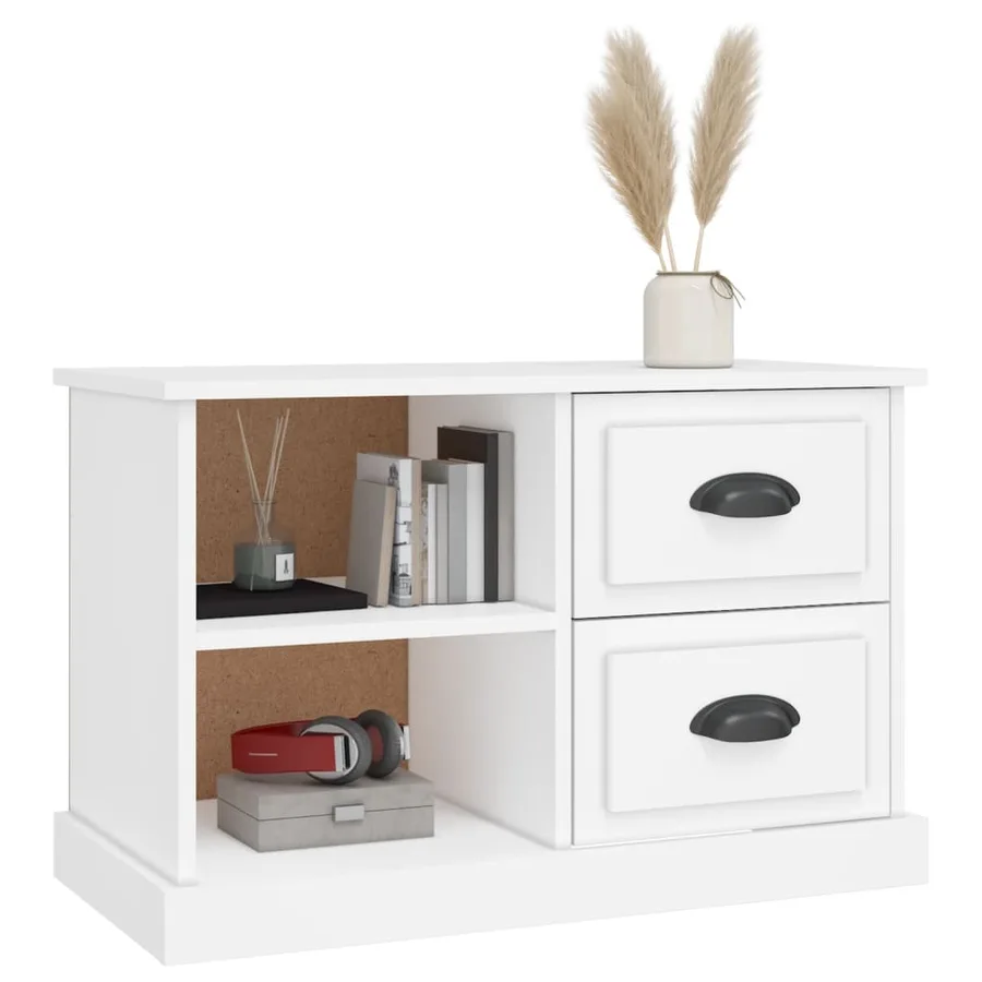 Meuble TV blanc 73x35,5x47,5 cm bois d'ingénierie - 4