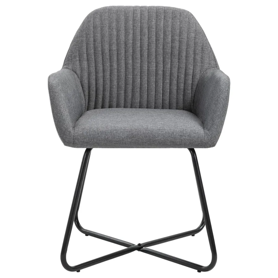 Chaises à manger lot de 2 gris foncé tissu - 3