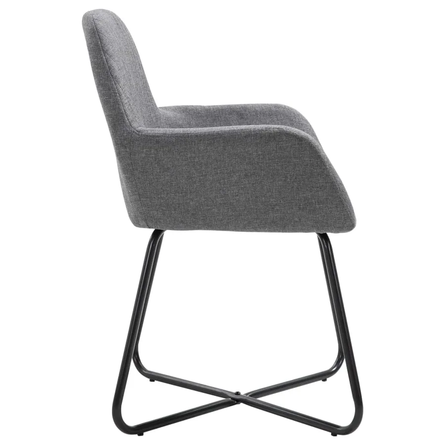Chaises à manger lot de 2 gris foncé tissu - 4