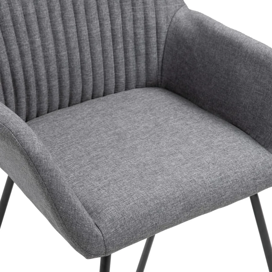 Chaises à manger lot de 2 gris foncé tissu - 6