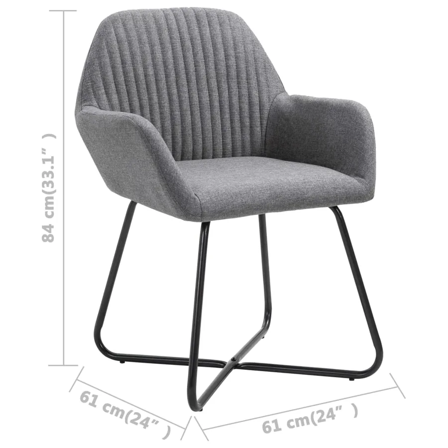 Chaises à manger lot de 2 gris foncé tissu - 8