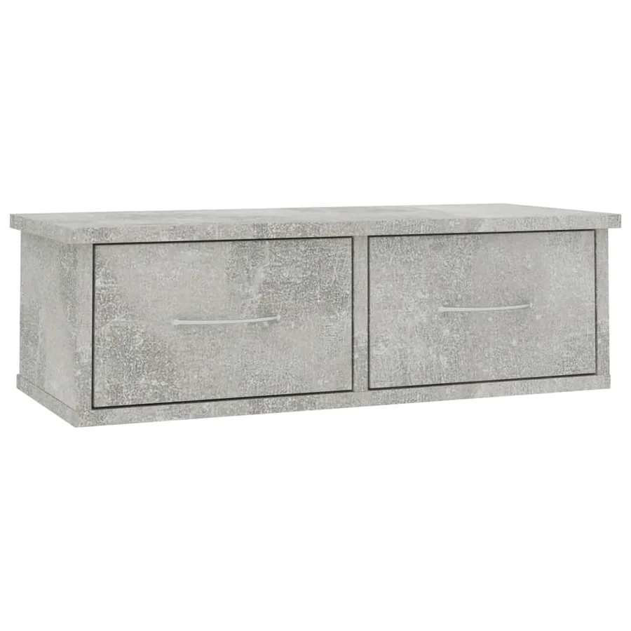 Étagère murale avec tiroirs Gris béton Bois d'ingénierie - 2