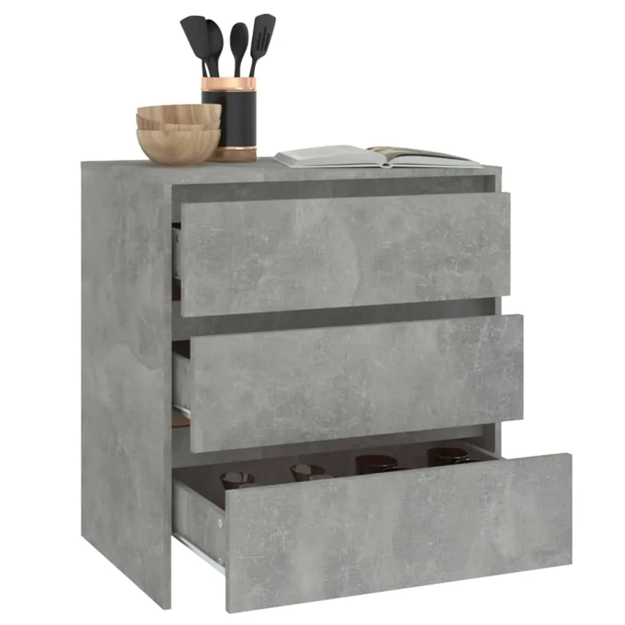 Buffet Gris béton 70x41x75 cm Bois d'ingénierie - 6