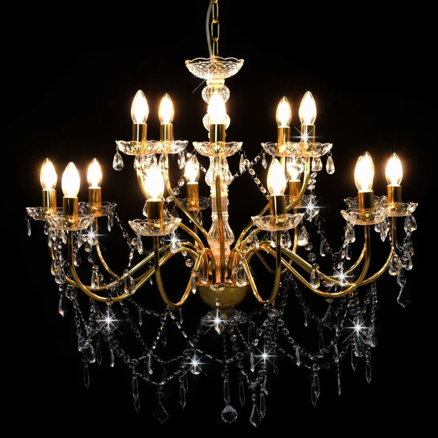 Lustre 2 couches Doré 15 ampoules E14 - 3