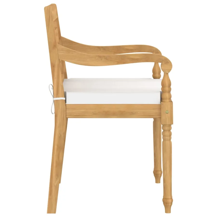 Chaises Batavia lot de 4 avec coussins Bois de teck solide - 5