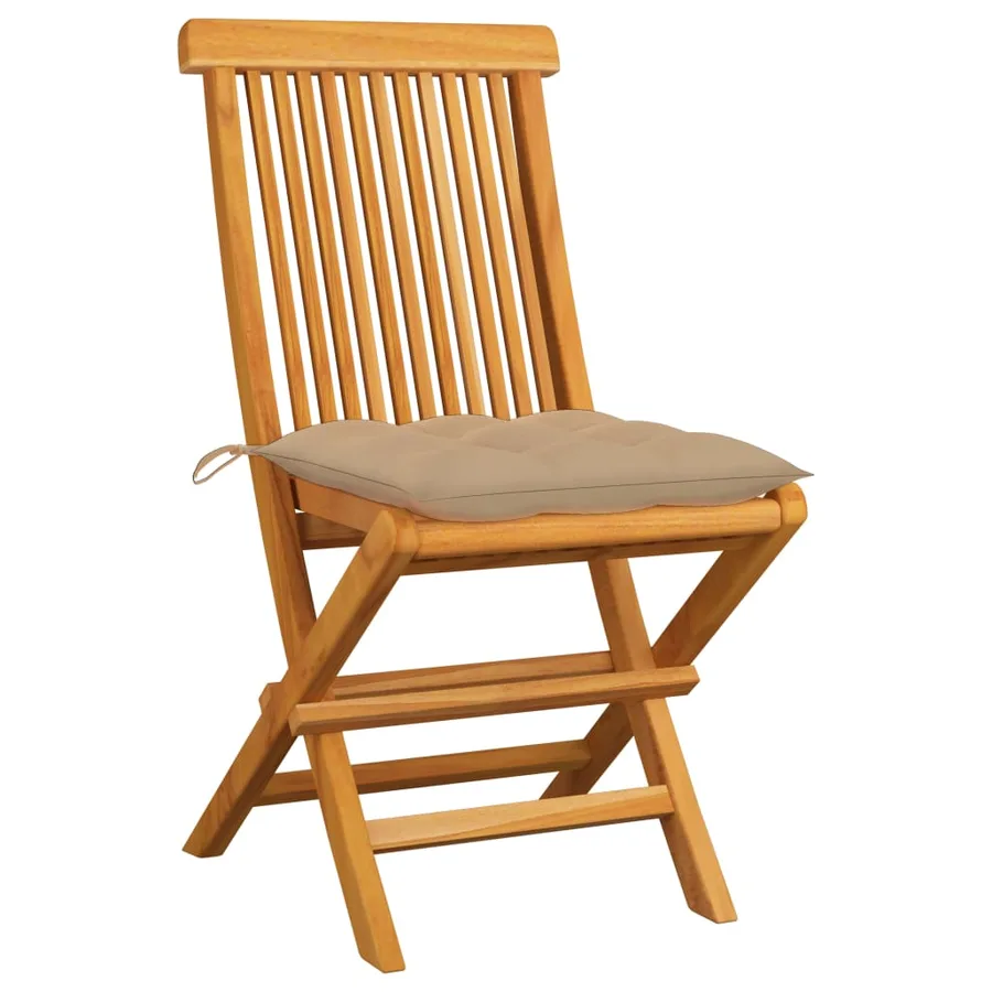 Chaises de jardin lot de 2 avec coussins bleu clair Teck massif - 2