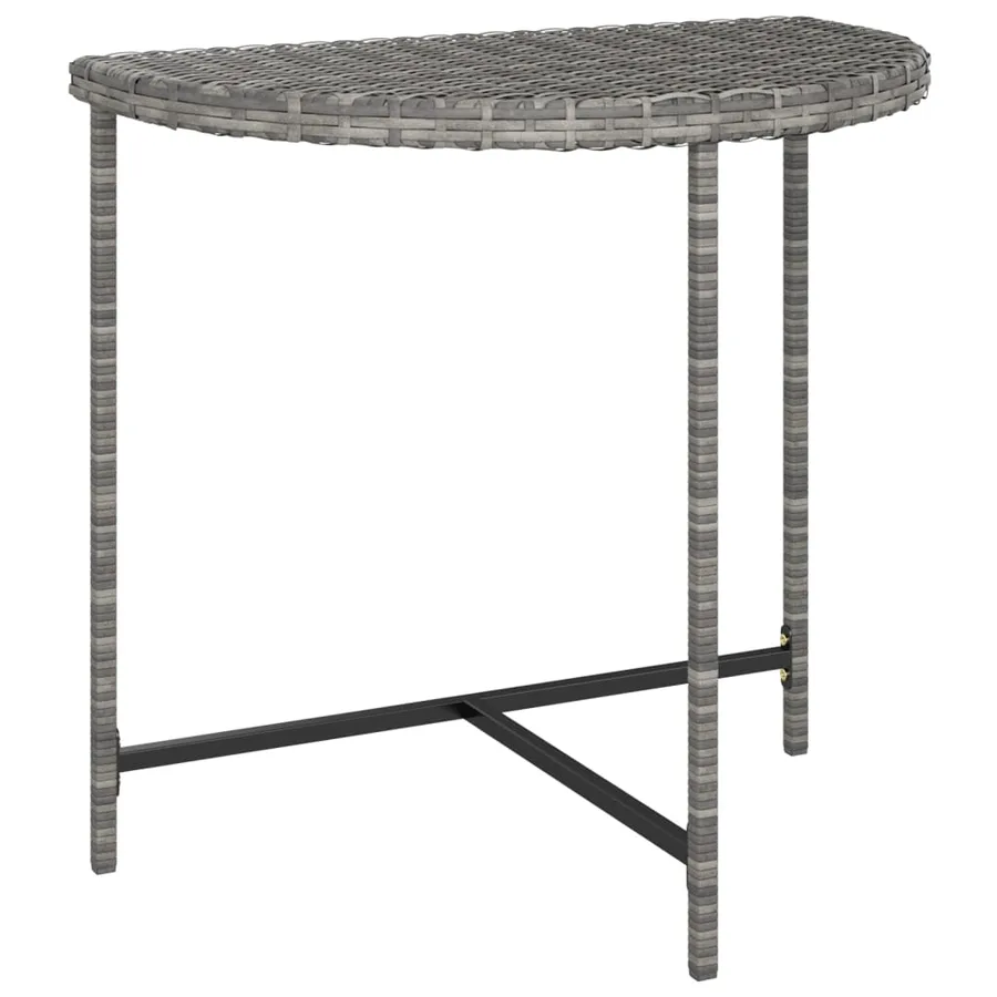 Table de jardin Gris 80x50x75 cm Résine tressée - 2