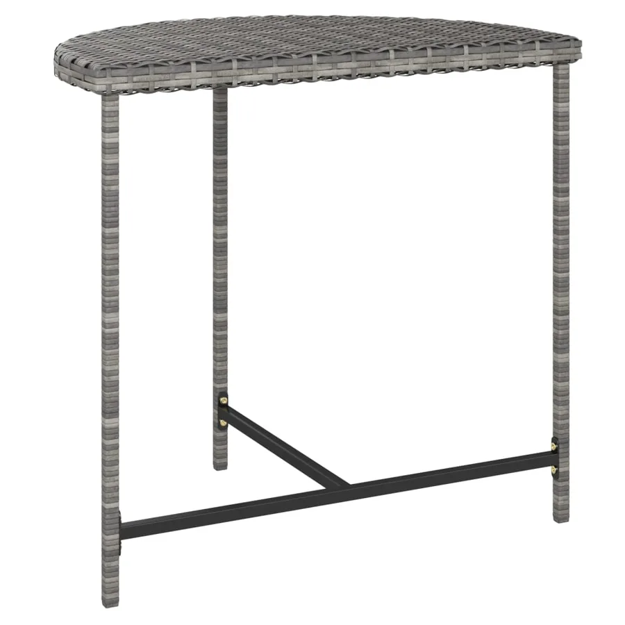 Table de jardin Gris 80x50x75 cm Résine tressée - 3